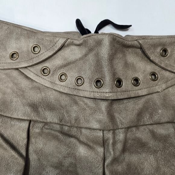 Zemeta Attic Box Tie Micro Skirt in Taupe - Picture 3 of 10